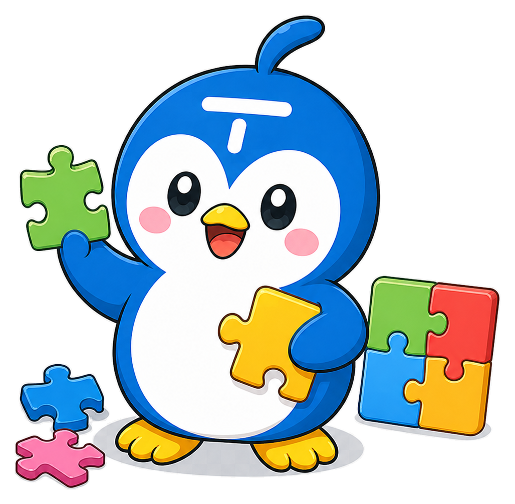 パズルで遊ぶバブズペンギン